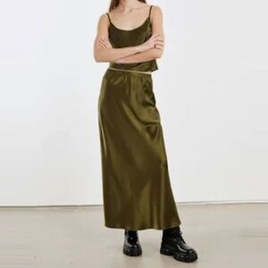 SPRWMN Women's Bias Silk Maxi Skirt